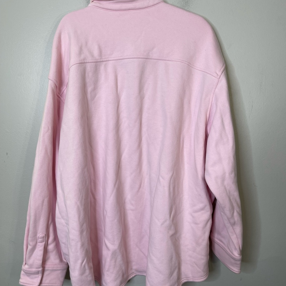 Skims Cotton Fleece Zip Up Shirt Jacket in Cherry Blossom size 4X Lounge Cozy - Picture 8 of 10